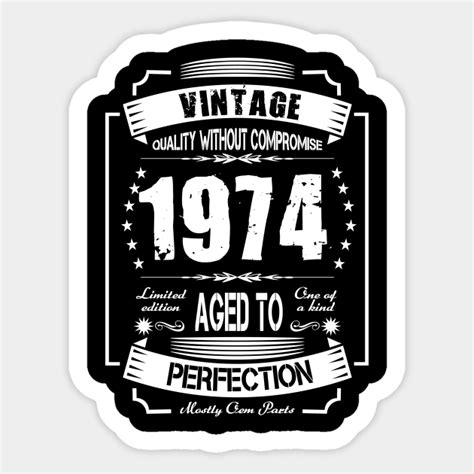 vintage quality  compromise  aged  perfection    sticker teepublic