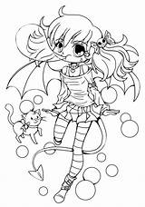 Coloring Vampire Pages Girl Chibi Anime sketch template