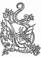 Drachen 2975 Drache Sant Jordi Teahub Ausmalbilder Mandala Serenity Dragones Celtic Fantasie sketch template