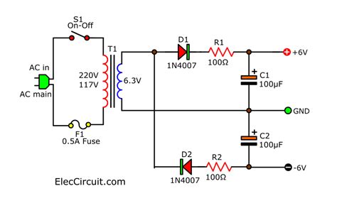 simple  power supply circuit elec circuitcom
