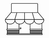 Toldo Dibujo Colorir Bottega Tiendas Tenda Amb Tendal Botiga Dibuix Edificios sketch template