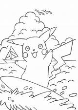 Pikachu Coloring Pages Print Surfing Pokemon Printable Misty Kids Color Getcolorings Coloringhome Search Books Popular Cat sketch template