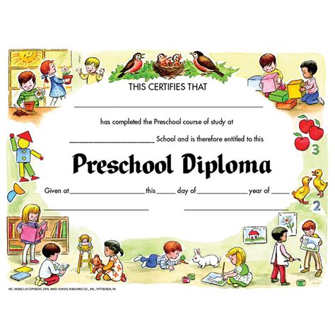 preschool diploma    pack    vacl flipside