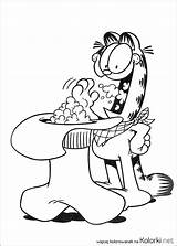 Garfield Kolorowanka Jedzenie Colorir Desenhos Popcorn Kot Odie Coloriage Druku Malvorlagen Kolorowankę Swoje Nowość Zmień Gato Colorat Planse Przedstawia Rysunek sketch template