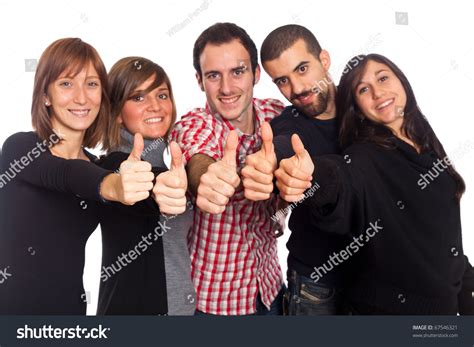 happy young adult people  thumbs  stock photo  shutterstock