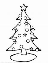 Christmas Coloring Tree Pages Outline Drawing Simple Ornaments Evergreen Drawings Card Clipart Easy Cute Printable Trees Print Big Merry Silhouette sketch template