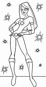Superhero Coloring Pages Drawing Female Superheroes Hero Outline Template Girls Body Super Cartoon Color Girl Generic Printable Cute Fashion Print sketch template