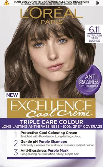 Excellence Cool Creme Permanent Hair Dye 6 11 Ultra Ash Dark Blonde L