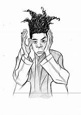 Basquiat Jean Michel sketch template