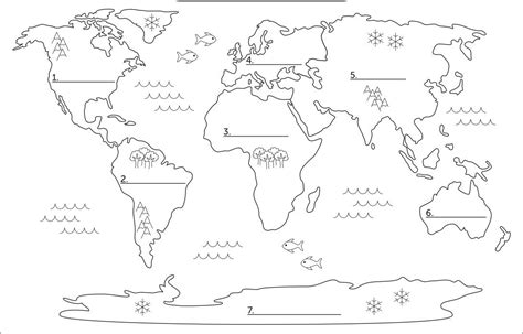 printable  continents coloring page