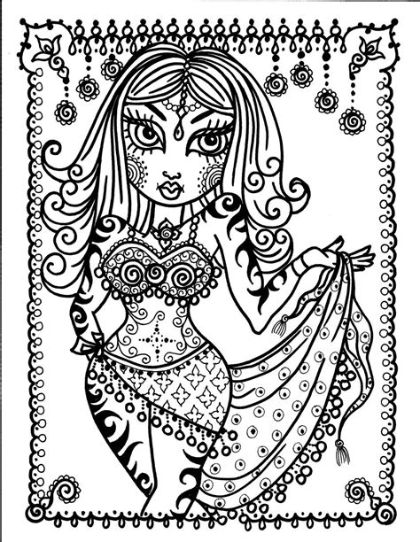 instant download belly dancer coloring pages digital files mermaid