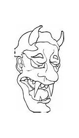 Coloring Demon Pages Sad Demons Devils Printable Drawing Template Sketch sketch template