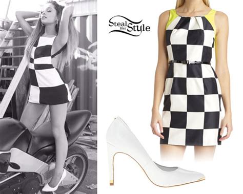 ariana grande checkerboard dress steal her style