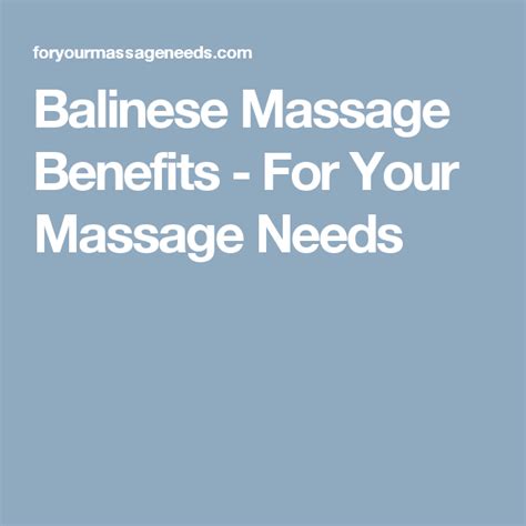 balinese massage benefits massage benefits massage massage therapy