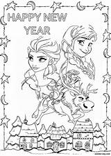 Year Coloring Happy Pages Wonder Elsa Print sketch template
