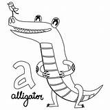 Coloring Alligator Pages Animal Alphabet Printable sketch template