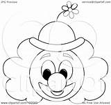 Clown Face Hat Coloring Outline Clipart Floral Royalty Illustration Pams Rf 2021 sketch template