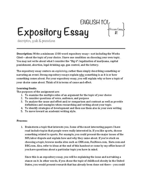 expository essay essays cognition