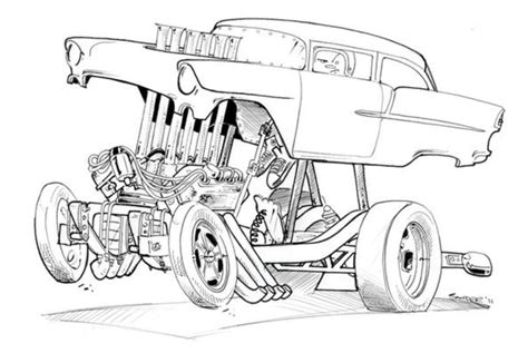 pin  nicole plaukovits  hot rod colouring cool car drawings