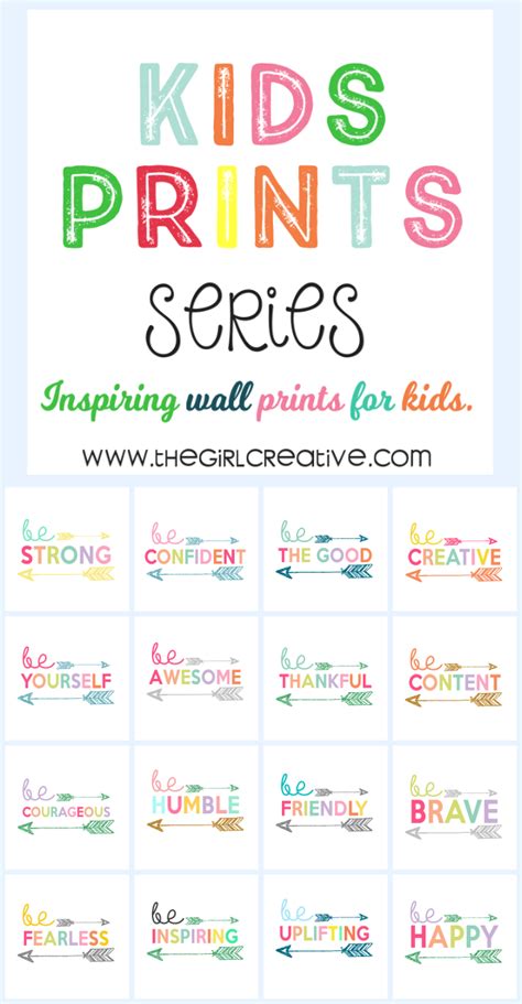 brave printable day  kids prints series  girl creative