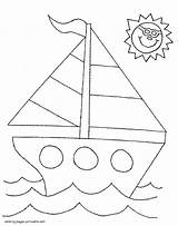 Coloring Yacht Sea Pages Kindergarten Preschool Transportation Printable Preschoolers sketch template