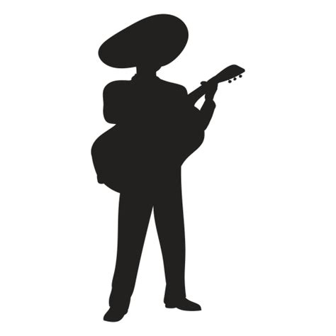 mariachi guitar player silhouette transparent png svg vector file