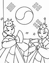 Korean Coloring Pages Hanboks Just sketch template