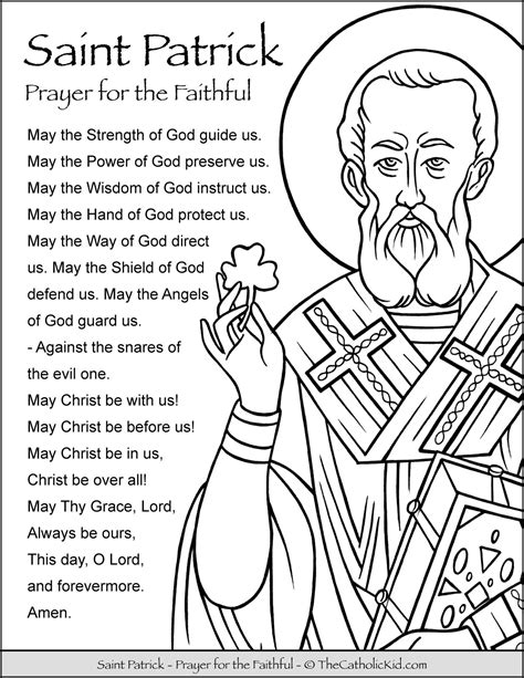saint patrick prayer coloring page