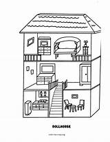 Coloring Dollhouse House Pages Doll Printable Things Girls Colouring Favorite Houses sketch template