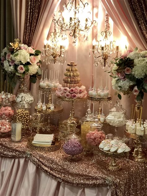 royal candy table quinceanera pink quince decorations sweet 15