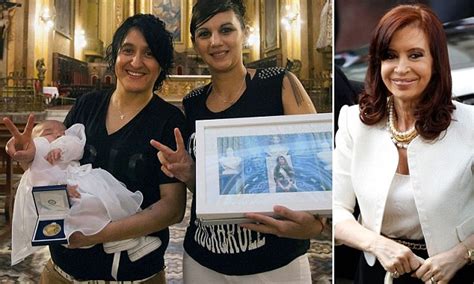argentina s president becomes godmother of lesbian couple