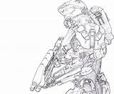 Halo Chief Master Coloring Action Pages Character War Fujiwara Yumiko Printable sketch template