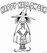 Coloring4free Coloring Halloween Happy Pages Witch Costume Related Posts sketch template