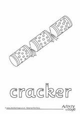 Cracker Christmas Tracing Finger Theme sketch template