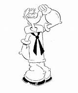 Popeye Coloring Pages Clipart Cartoon sketch template