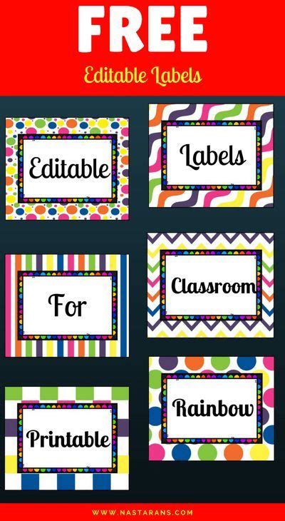 printable  editable labels  classroom organization