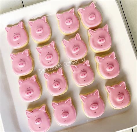 pig cookies birthday cake mini desserts animals food decorated cookies recipes tailgate