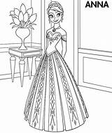 Coloring Anna Frozen Princess Pages Dress Disney Beautiful Dresses Pretty Elsa Printable Wear Barbie Color Kids Print Adults Alina Colorings sketch template