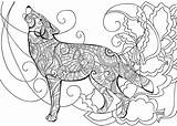 Kleurplaat Kleurplaten Volwassenen Vos Coloriage Loup Gris Downloaden Dieren Stockvector Moeilijke Hond Zentangle Stockillustratie sketch template