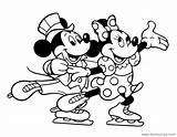 Mickey Coloring Minnie Skating Mouse Pages Friends Disney sketch template