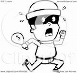 Burglar Running Cash Clipart Cartoon Coloring Bag Thoman Cory Outlined Vector sketch template