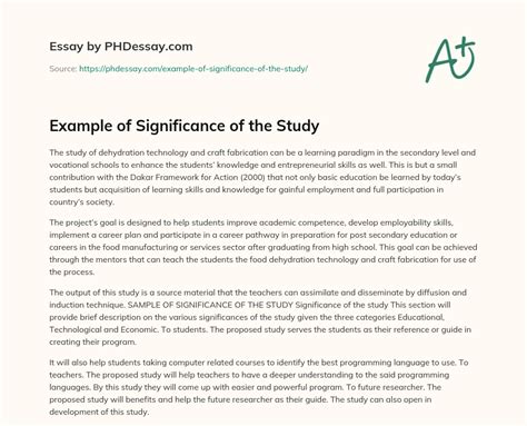 significance   study research   words