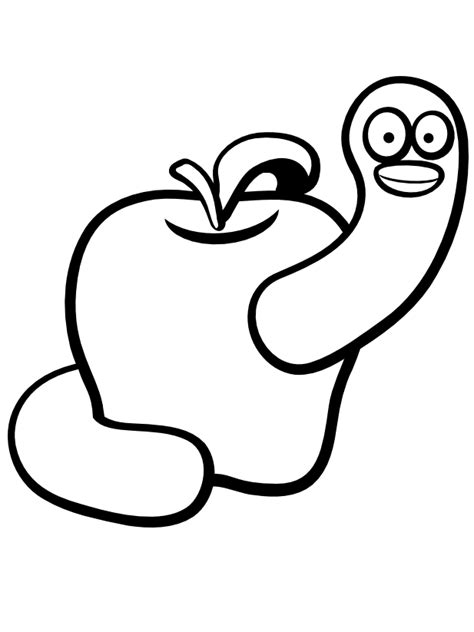 worm coloring pages    print