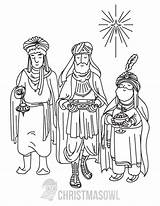 Wise Men Coloring Three Pages Printable Christmas Jesus Gifts Kids Sheets Easy Print sketch template