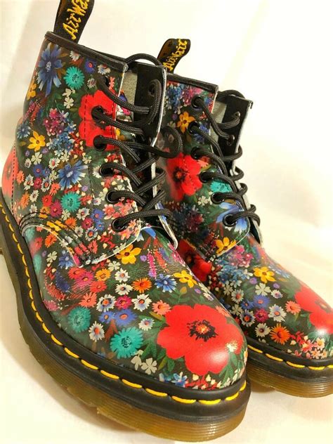 martens floral boots sz  fashion clothing shoes accessories womensshoes boots