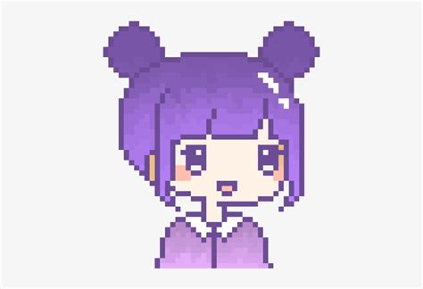 Cute Kawaii Girl Pixel Art Grid