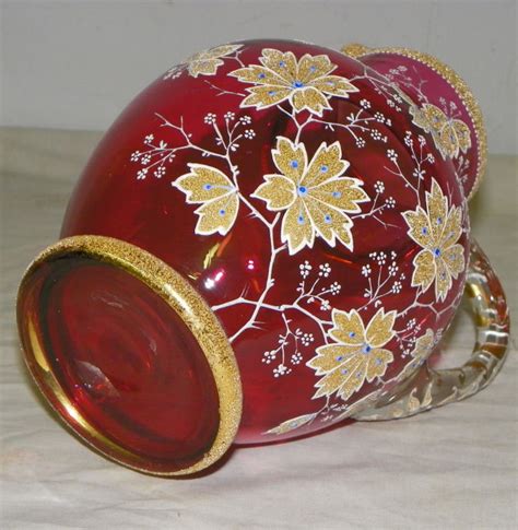 Bargain John S Antiques Antique Cranberry Moser Art Glass Coralene