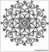 Lotus Flower Mandala Pages Coloring Online Color Coloringpagesonly sketch template