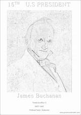 President Color 15th Buchanan James sketch template