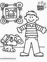 Blue Clues Steve Coloring Pages Printable Blues Adults Kids sketch template